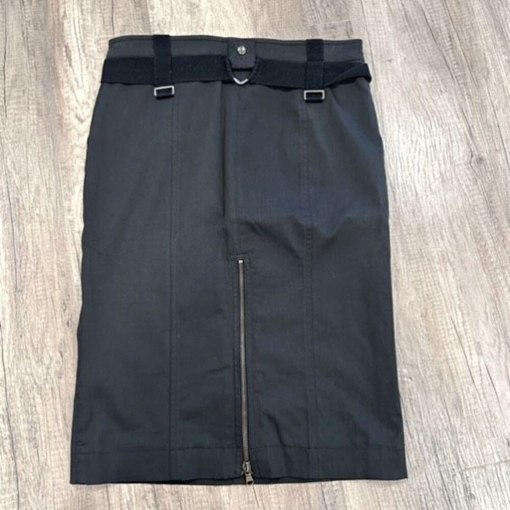 Marella Flat Front Classic‎ Straight Pencil Skirt Charcoal Black Size 8 Back Zip